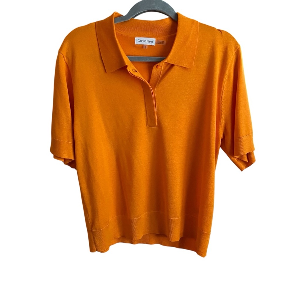 Calvin Klein Women's Vibrant Orange Short Sleeve Top